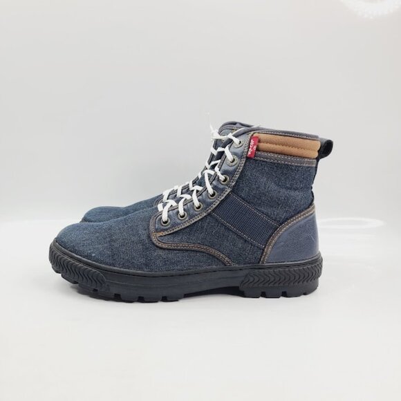 Levi\'s Men\'s Blue Denim Lace Up Classic Ankle Combat Boot Size US 10 main image 7